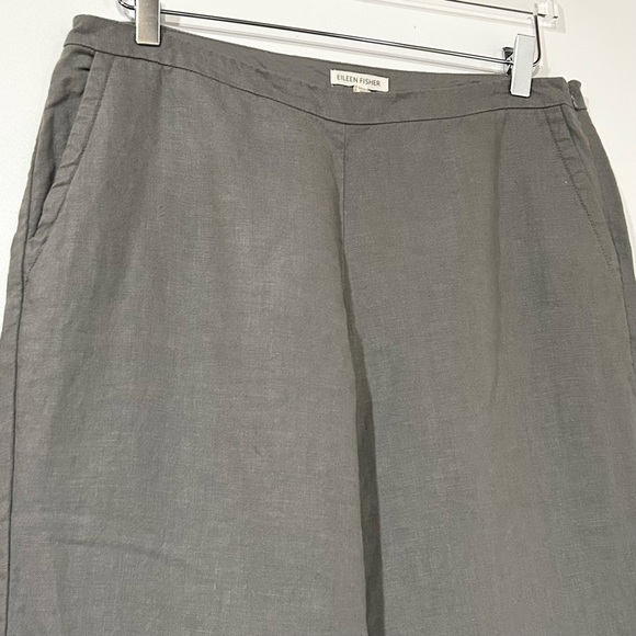 Eileen Fisher Linen Tapered Ankle Pants in Gray S - Picture 2 of 6